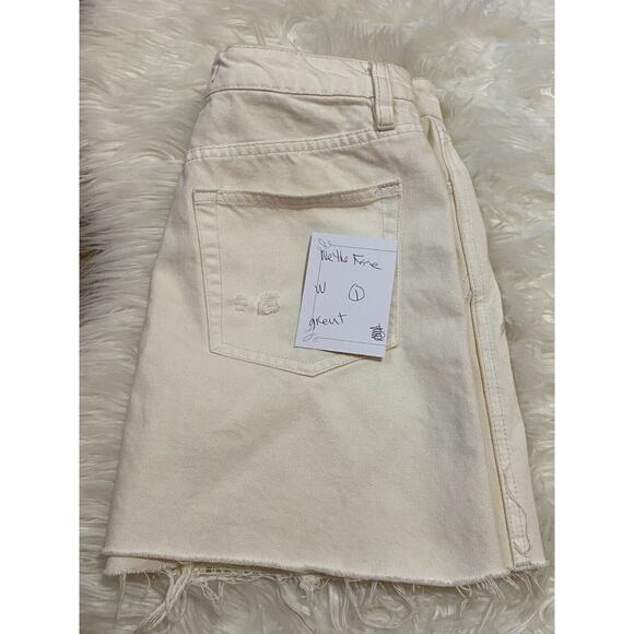 We The Free Womens Skirt 5 Pockets‎ Belt Loops Denim Cotton White Size 27 - Picture 9 of 9